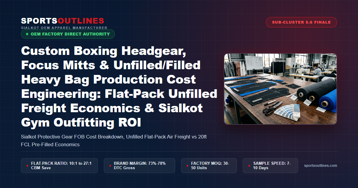 Custom Boxing Headgear, Focus Mitts & Unfilled/Filled Heavy Bag Production Cost Engineering: Flat-Pack Unfilled Freight Economics & Sialkot Gym Outfitting ROI - Sports Outlines Sialkot Manufacturer
