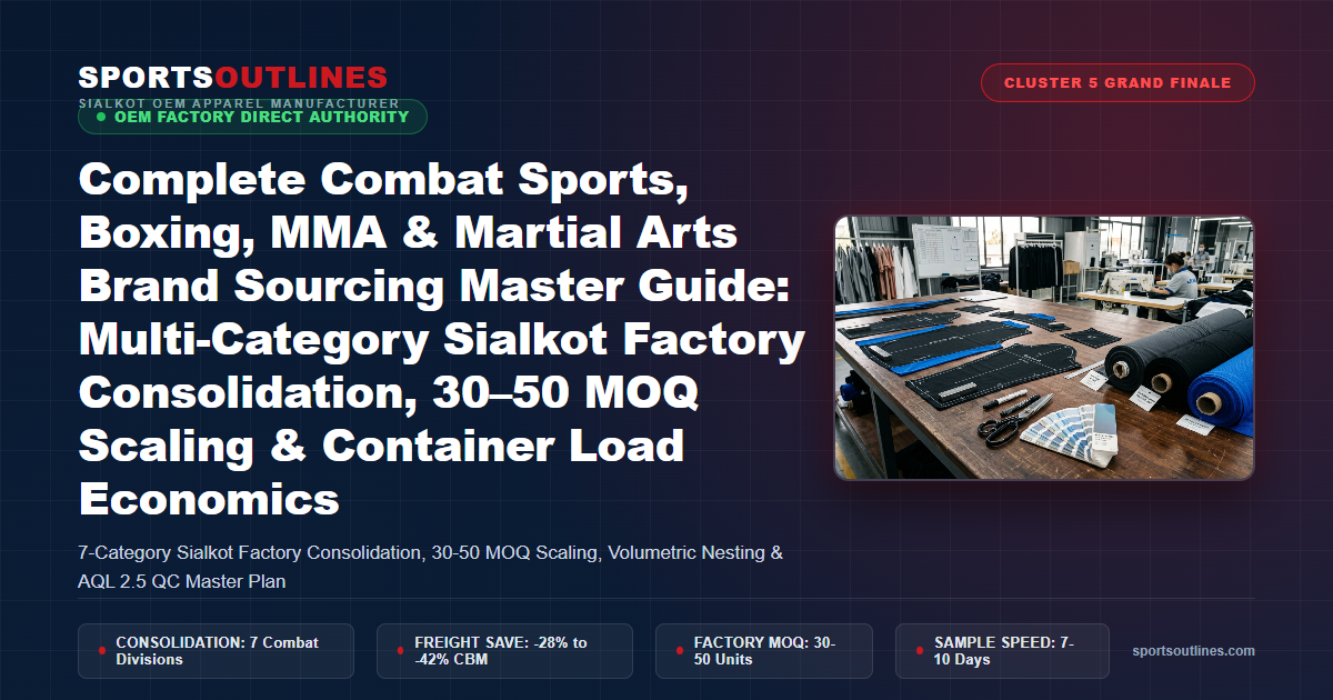 Complete Combat Sports, Boxing, MMA & Martial Arts Brand Sourcing Master Guide: Multi-Category Sialkot Factory Consolidation, 30–50 MOQ Scaling & Container Load Economics - Sports Outlines Sialkot Manufacturer