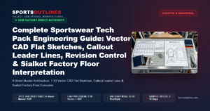 Complete Sportswear Tech Pack Engineering Guide: Vector CAD Flat Sketches, Callout Leader Lines, Revision Control & Sialkot Factory Floor Interpretation - Sports Outlines Sialkot Manufacturer