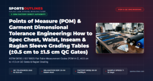 Points of Measure (POM) & Garment Dimensional Tolerance Engineering: How to Spec Chest, Waist, Inseam & Raglan Sleeve Grading Tables (±0.5 cm to ±1.5 cm QC Gates) - Sports Outlines Sialkot Manufacturer