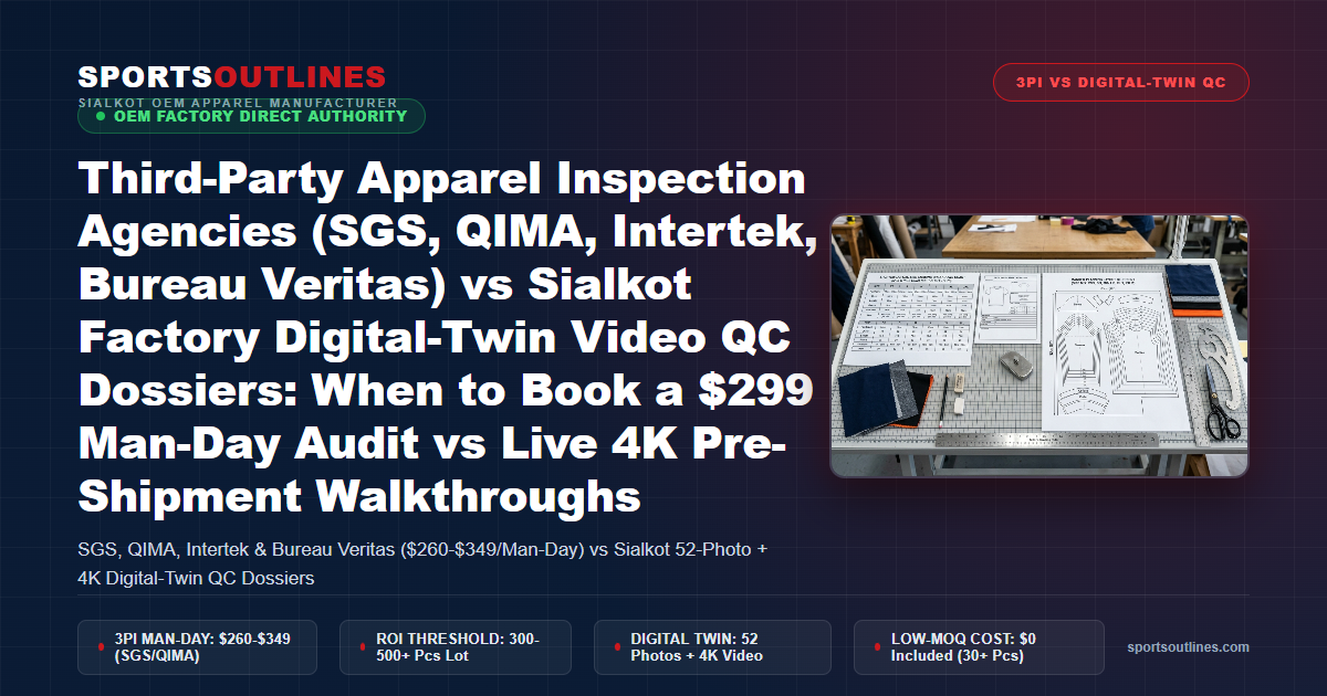Third-Party Apparel Inspection Agencies (SGS, QIMA, Intertek, Bureau Veritas) vs Sialkot Factory Digital-Twin Video QC Dossiers: When to Book a $299 Man-Day Audit vs Live 4K Pre-Shipment Walkthroughs - Sports Outlines Sialkot Manufacturer