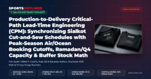 Production-to-Delivery Critical-Path Lead-Time Engineering (CPM): Synchronizing Sialkot Cut-and-Sew Schedules with Peak-Season Air/Ocean Booking Cutoffs, Ramadan/Q4 Capacity & Buffer Stock Math - Sports Outlines Sialkot Manufacturer