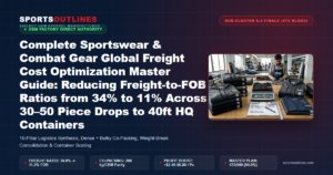 Complete Sportswear & Combat Gear Global Freight Cost Optimization Master Guide: Reducing Freight-to-FOB Ratios from 34% to 11% Across 30–50 Piece Drops to 40ft HQ Containers - Sports Outlines Sialkot Manufacturer