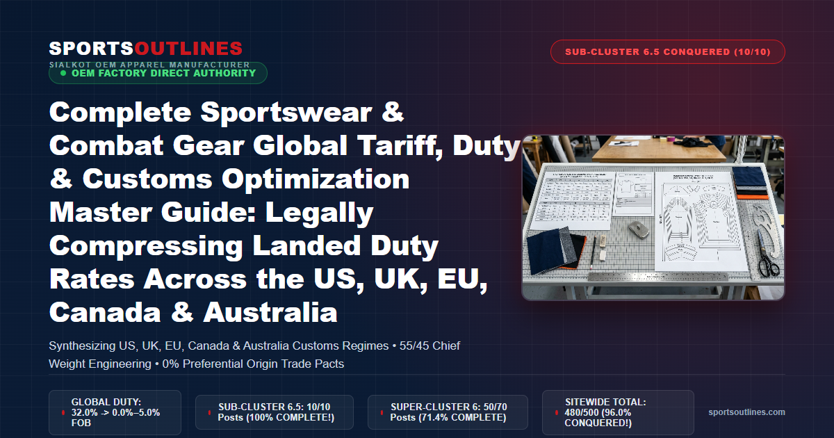 Complete Sportswear & Combat Gear Global Tariff, Duty & Customs Optimization Master Guide: Legally Compressing Landed Duty Rates Across the US, UK, EU, Canada & Australia - Sports Outlines Sialkot Manufacturer
