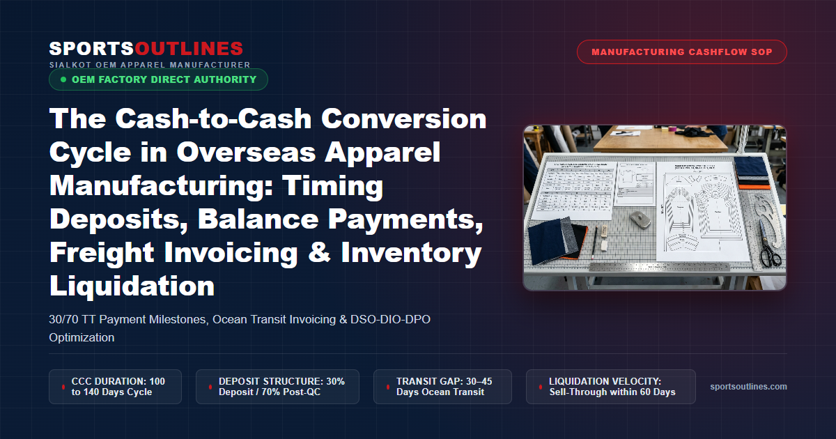 The Cash-to-Cash Conversion Cycle in Overseas Apparel Manufacturing: Timing Deposits, Balance Payments, Freight Invoicing & Inventory Liquidation - Sports Outlines Sialkot Manufacturer