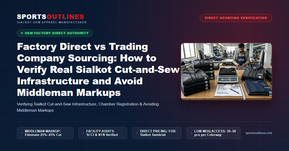 Factory Direct vs Trading Company Sourcing: How to Verify Real Sialkot Cut-and-Sew Infrastructure and Avoid Middleman Markups - Sports Outlines Sialkot Manufacturer
