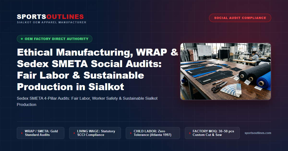 Ethical Manufacturing, WRAP & Sedex SMETA Social Audits: Fair Labor & Sustainable Production in Sialkot - Sports Outlines Sialkot Manufacturer