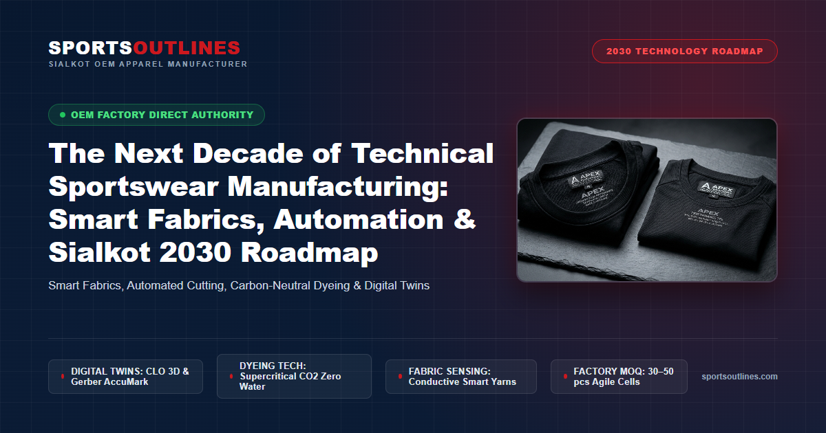 The Next Decade of Technical Sportswear Manufacturing: Smart Fabrics, Automation & Sialkot 2030 Roadmap - Sports Outlines Sialkot Manufacturer