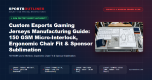 Custom Esports Gaming Jerseys Manufacturing Guide: 150 GSM Micro-Interlock, Ergonomic Chair Fit & Sponsor Sublimation - Sports Outlines Sialkot Manufacturer