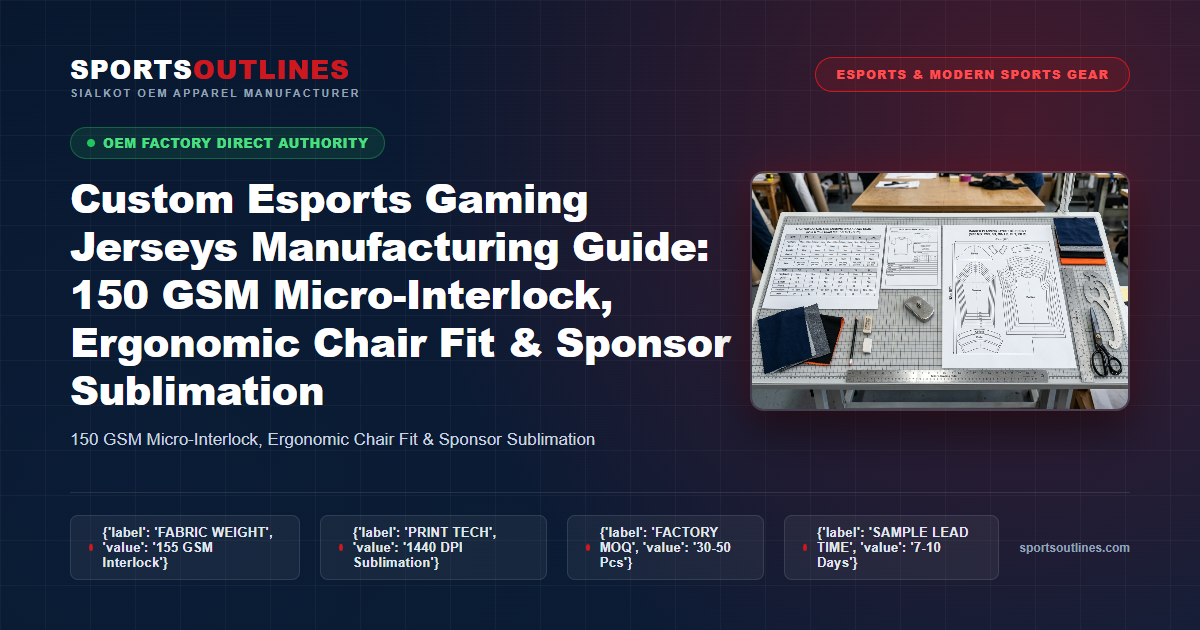 Custom Esports Jerseys Factory Direct Custom Esports Gaming Jerseys Manufacturing Sialkot Factory