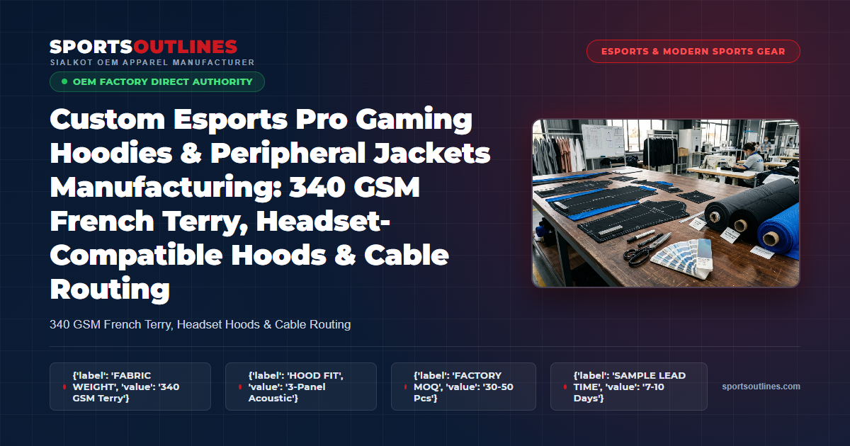 Custom Esports Hoodies Factory Direct Custom Esports Pro Gaming Hoodies Manufacturing Sialkot Factory