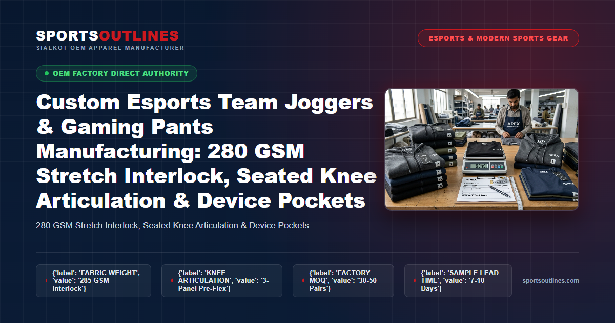 Custom Esports Joggers Factory Direct Custom Esports Team Joggers Manufacturing Sialkot Factory