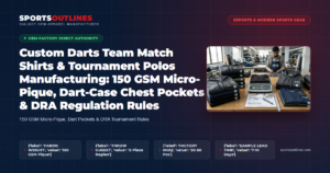 Custom Darts Team Match Shirts & Tournament Polos Manufacturing: 150 GSM Micro-Pique, Dart-Case Chest Pockets & DRA Regulation Rules - Sports Outlines Sialkot Manufacturer