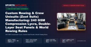 Custom Rowing & Crew Unisuits (Zoot Suits) Manufacturing: 240 GSM Compression Lycra, Double-Layer Seat Panels & World Rowing Rules - Sports Outlines Sialkot Manufacturer