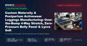 Custom Maternity & Postpartum Activewear Leggings Manufacturing: Over-the-Bump 4-Way Stretch, Zero-Pressure Belly Panel & Lycra Soft - Sports Outlines Sialkot Manufacturer
