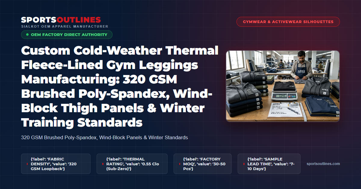 Custom Thermal Gym Leggings Factory Direct Custom Cold Weather Thermal Fleece Lined Gym Leggings Manufacturing Sialkot Factory