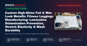 Custom High-Shine Foil & Wet-Look Metallic Fitness Leggings Manufacturing: Lamination Delamination Prevention, Stretch Elasticity & Wash Durability - Sports Outlines Sialkot Manufacturer