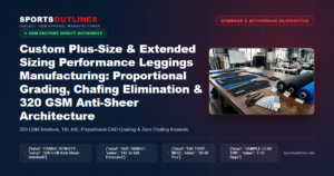 Custom Plus-Size & Extended Sizing Performance Leggings Manufacturing: Proportional Grading, Chafing Elimination & 320 GSM Anti-Sheer Architecture - Sports Outlines Sialkot Manufacturer