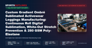 Custom Gradient Ombré Sublimated Activewear Leggings Manufacturing: Continuous Roll Digital Sublimation, White-Out Stretch Prevention & 280 GSM Poly-Elastane - Sports Outlines Sialkot Manufacturer