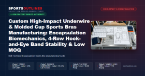 Custom High-Impact Underwire & Molded Cup Sports Bras Manufacturing: Encapsulation Biomechanics, 4-Row Hook-and-Eye Band Stability & Low MOQ - Sports Outlines Sialkot Manufacturer