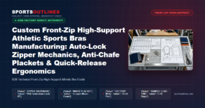 Custom Front-Zip High-Support Athletic Sports Bras Manufacturing: Auto-Lock Zipper Mechanics, Anti-Chafe Plackets & Quick-Release Ergonomics - Sports Outlines Sialkot Manufacturer