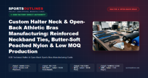 Custom Halter Neck & Open-Back Athletic Bras Manufacturing: Reinforced Neckband Ties, Butter-Soft Peached Nylon & Low MOQ Production - Sports Outlines Sialkot Manufacturer