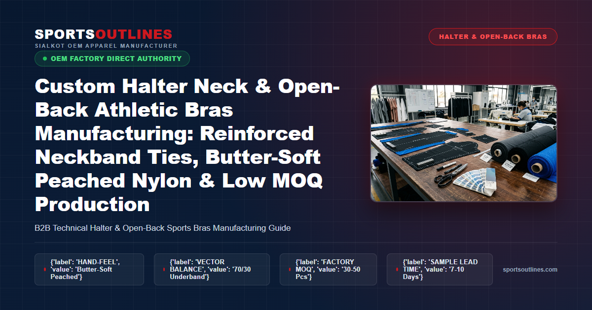 Custom Halter Neck and Open-Back Athletic Bras Manufacturing Blueprint