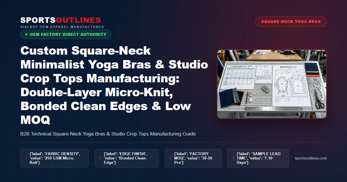 Custom Square-Neck Minimalist Yoga Bras & Studio Crop Tops Manufacturing Blueprint