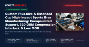 Custom Plus-Size & Extended Cup High-Impact Sports Bras Manufacturing: Encapsulated Support, 320 GSM Compression Interlock & Low MOQ - Sports Outlines Sialkot Manufacturer