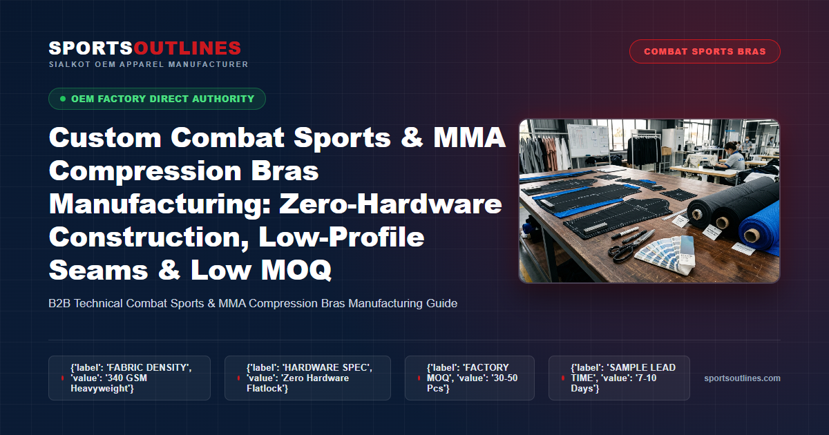 Custom Combat Sports & MMA Compression Bras Manufacturing Technical Blueprint