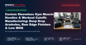 Custom Sleeveless Gym Muscle Hoodies & Workout Cutoffs Manufacturing: Deep Drop Armholes, Raw Edge Finishes & Low MOQ - Sports Outlines Sialkot Manufacturer