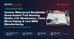 Custom Waterproof Breathable Seam-Sealed Trail Running Shells: 2.5L Membranes, 13mm Micro-Taping & Low MOQ Manufacturing - Sports Outlines Sialkot Manufacturer