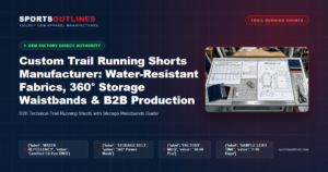 Custom Trail Running Shorts Manufacturer: Water-Resistant Fabrics, 360° Storage Waistbands & B2B Production - Sports Outlines Sialkot Manufacturer