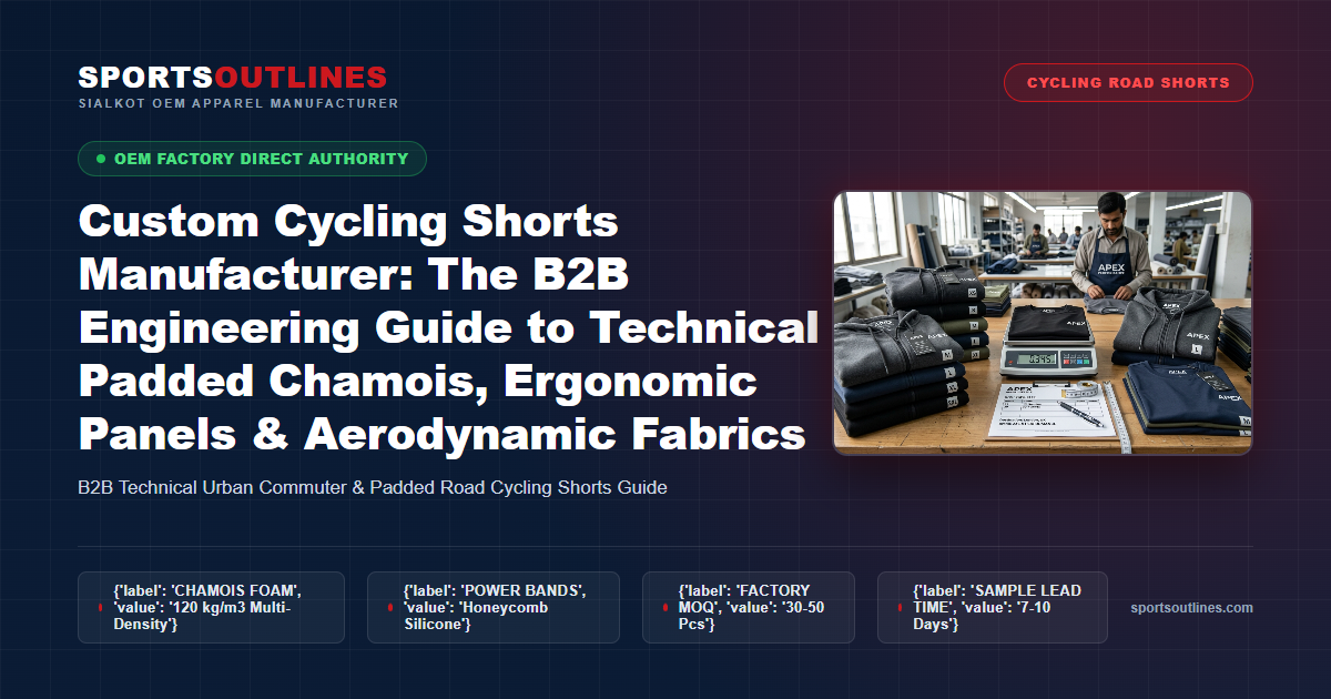 Read more about the article Custom Cycling Shorts Manufacturer: The B2B Engineering Guide to Technical Padded Chamois, Ergonomic Panels & Aerodynamic Fabrics