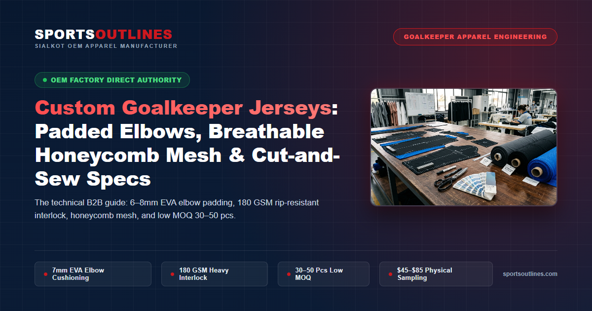 Custom Goalkeeper Jersey Sialkot Factory Custom Goalkeeper Jerseys Padded Honeycomb Mesh Manufacturing Guide