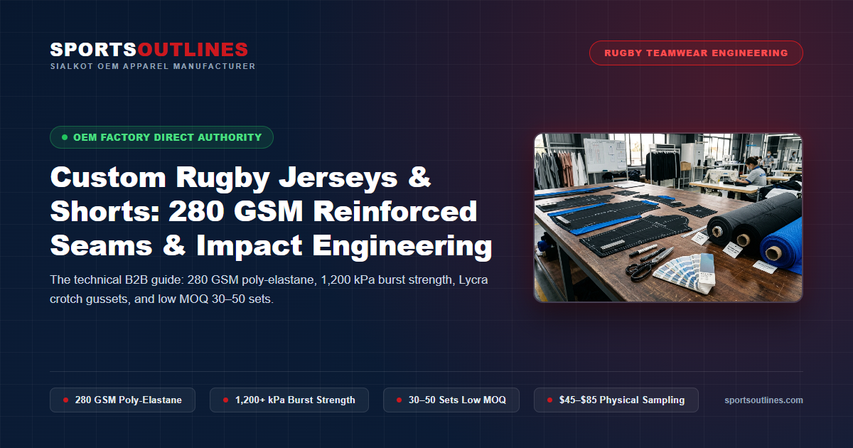 Custom Rugby Uniforms Sialkot Manufacturer Custom Rugby Jerseys Shorts Reinforced Seams Impact Engineering Guide