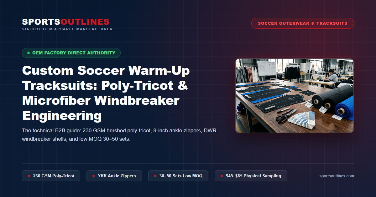 Custom Soccer Tracksuits Sialkot Manufacturer Custom Soccer Warm-Up Tracksuits Poly-Tricot Microfiber Engineering Guide