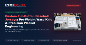 Custom Full-Button Baseball Jerseys: Pro-Weight Warp Knit & Precision Placket Engineering - Sports Outlines Sialkot Manufacturer