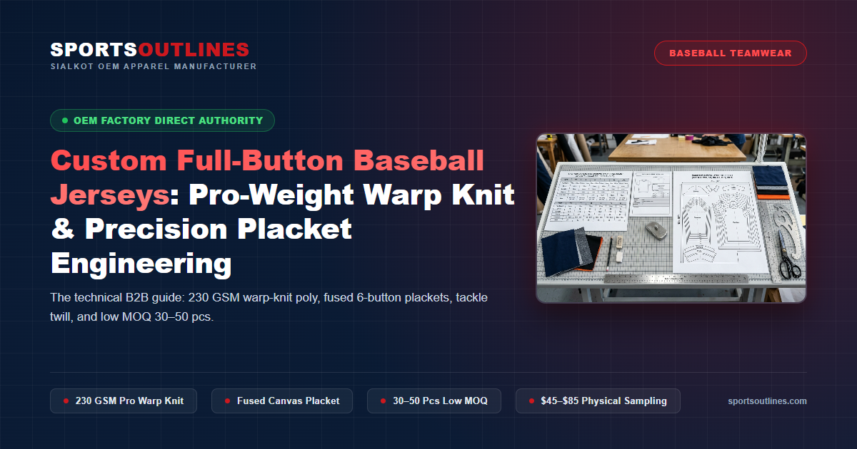 Custom Full Button Baseball Jerseys Sialkot Factory Custom Full Button Baseball Jerseys Manufacturing Guide