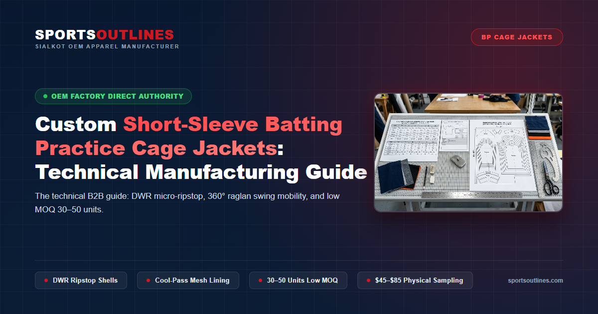 Custom Short-Sleeve Batting Practice Cage Jackets: Technical Manufacturing Guide - Sports Outlines Sialkot Manufacturer