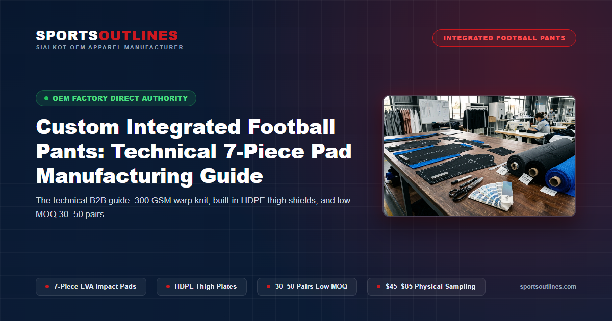 Custom 7 Piece Integrated Football Pants Sialkot Factory Custom Integrated Football Pants Manufacturing