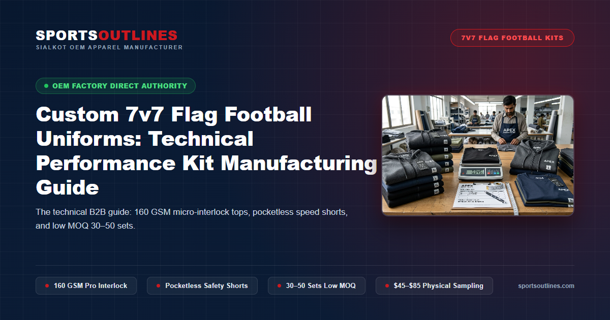 Custom 7v7 Flag Football Kit Sialkot Factory Custom 7v7 Flag Football Performance Uniforms Manufacturing