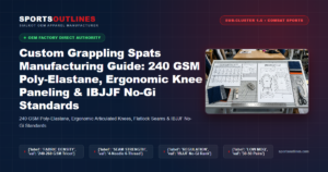 Custom Grappling Spats Manufacturing Guide: 240 GSM Poly-Elastane, Ergonomic Knee Paneling & IBJJF No-Gi Standards - Sports Outlines Sialkot Manufacturer