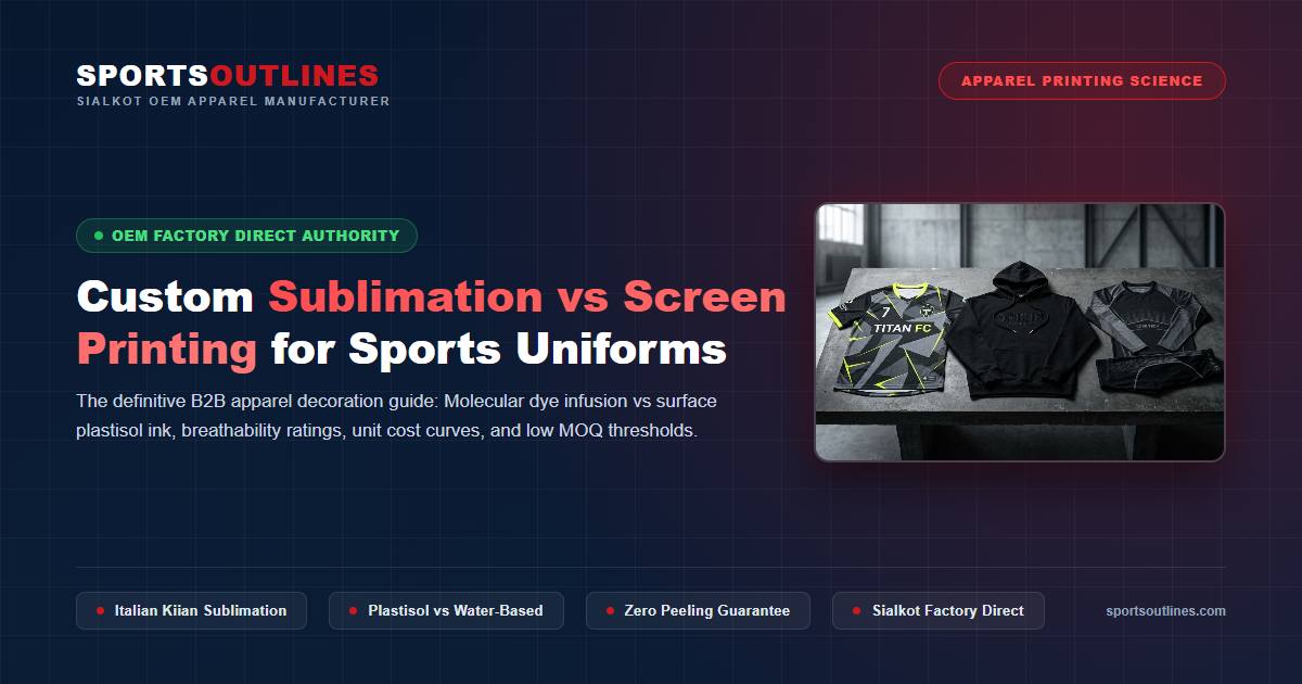 Custom Sublimation vs Screen Printing Technical Comparison Custom Sublimation vs Screen Printing for Sports Uniforms: Durability, Cost and MOQ Comparison