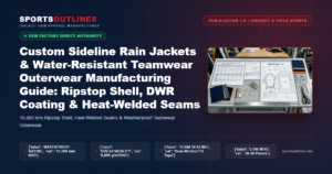 Custom Sideline Rain Jackets & Water-Resistant Teamwear Outerwear Manufacturing Guide: Ripstop Shell, DWR Coating & Heat-Welded Seams - Sports Outlines Sialkot Manufacturer