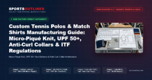 Custom Tennis Polos & Match Shirts Manufacturing Guide: Micro-Piqué Knit, UPF 50+, Anti-Curl Collars & ITF Regulations - Sports Outlines Sialkot Manufacturer