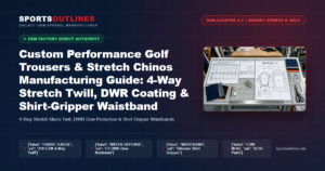 Custom Performance Golf Trousers & Stretch Chinos Manufacturing Guide: 4-Way Stretch Twill, DWR Coating & Shirt-Gripper Waistband - Sports Outlines Sialkot Manufacturer