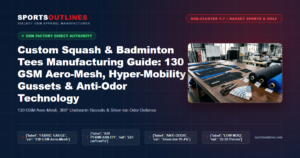 Custom Squash & Badminton Tees Manufacturing Guide: 130 GSM Aero-Mesh, Hyper-Mobility Gussets & Anti-Odor Technology - Sports Outlines Sialkot Manufacturer