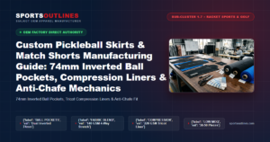 Custom Pickleball Skirts & Match Shorts Manufacturing Guide: 74mm Inverted Ball Pockets, Compression Liners & Anti-Chafe Mechanics - Sports Outlines Sialkot Manufacturer