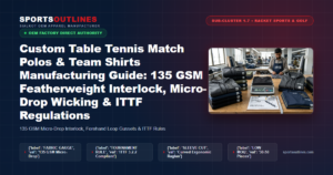 Custom Table Tennis Match Polos & Team Shirts Manufacturing Guide: 135 GSM Featherweight Interlock, Micro-Drop Wicking & ITTF Regulations - Sports Outlines Sialkot Manufacturer